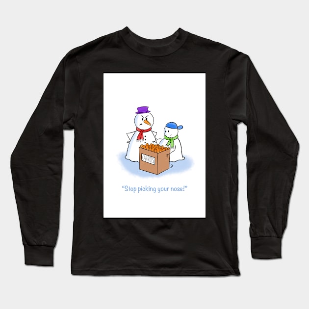 Stop picking your nose - Christmas card Long Sleeve T-Shirt by GarryVaux